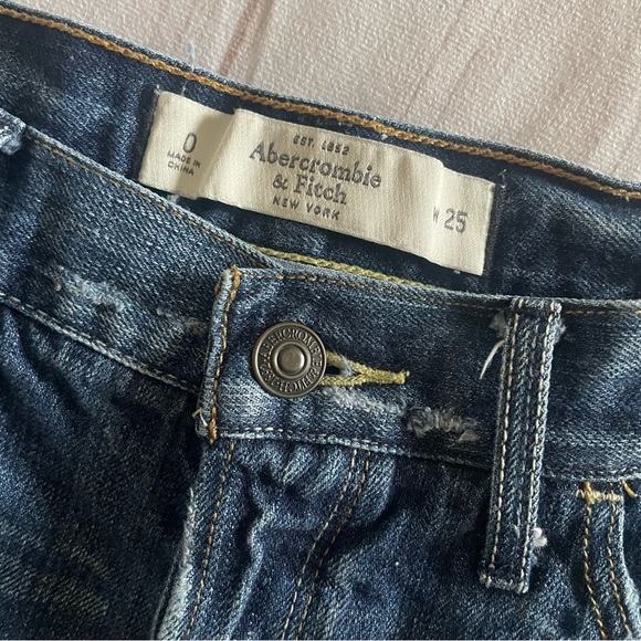 Abercrombie & Fitch Micro Low Rise Denim Shorts Women’s Ladies 0 Cuffed VTG Y2K - Picture 2 of 15